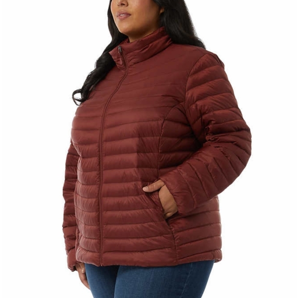 32 Degrees Goose Down Puffer Jacket Lightweight Coat Full Zip No Hood NEW - Picture 3 of 7